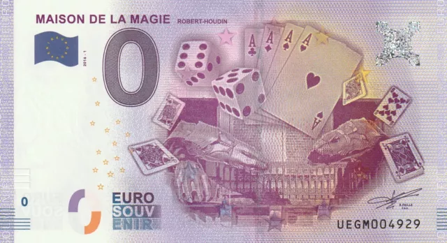 A 2016-1 Billet Euro Souvenir - Ue Gm - 41 000 Maison De La Magie Robert-Houdin