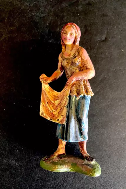 Fontanini Depose Italy ~Woman With Laundry~ Vintage Spider Mark # 138~ 4 1/4"