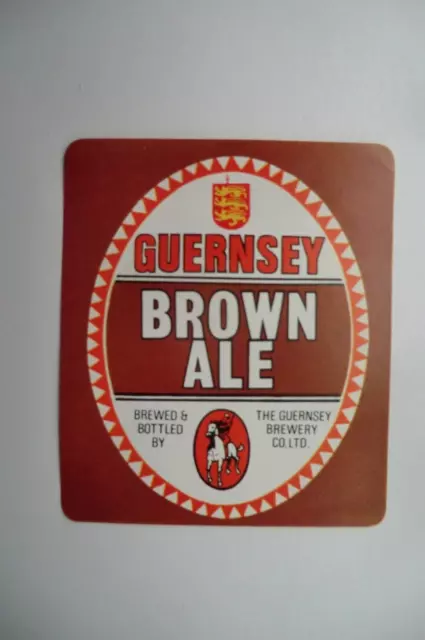 Neuwertig Guernsey Brauerei Braun Ale Brauerei Bierflasche Etikett