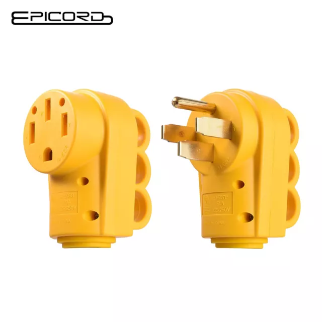 50 AMP RV Male Female Replacement Receptacle Plug Heavy Duty Ergonomic Grip Plug
