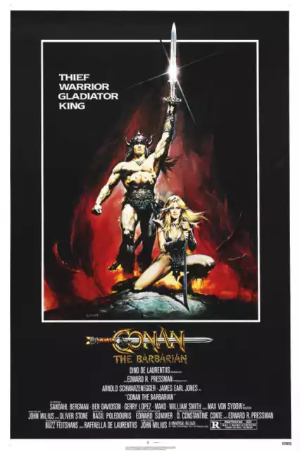 1982 CONAN THE BARBARIAN VINTAGE ACTION FILM MOVIE POSTER PRINT 24x16 9 MIL