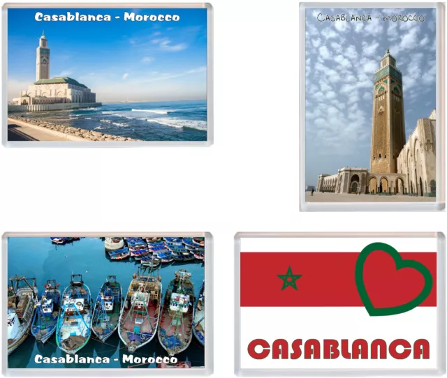 4 PACK - Casablanca - Morocco - Fridge Magnet/Magnets - Present Souvenir Gift
