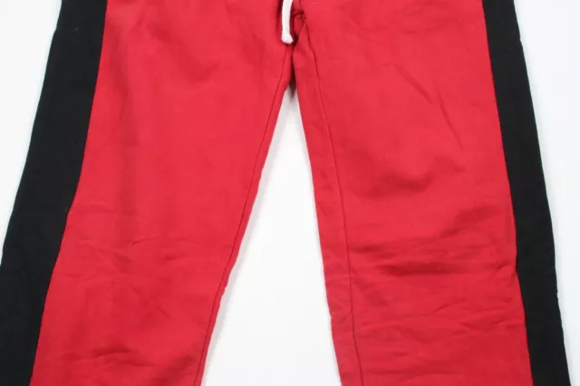 True Religion Mens Size Large Faded Color Block Heavyweight Sweatpants Pants Red 3
