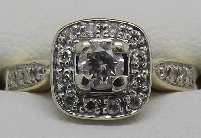 Solid 18Ct Yellow & White Gold Natural Diamond Engagement/Dress Valued At $2727