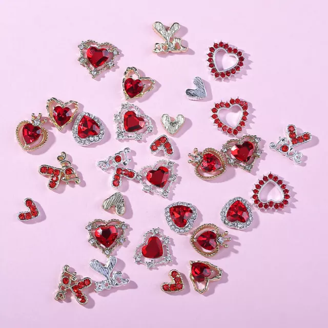 4pcs Red Love Style Nail Art Charm bijoux Decoration 3D ALLIAG CLASSIQUE