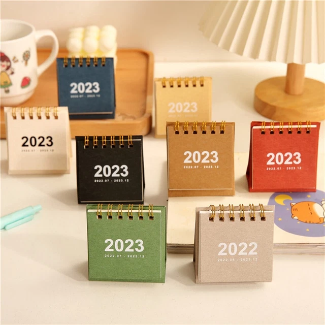 2023 Bureau Calendrier Étudiant Portable Notebook Calendrier Ornement Décor X1