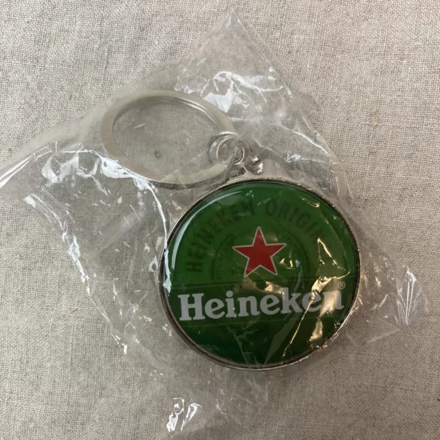 Heineken Bottle Cap Bottle Opener Keychain New Old Stock