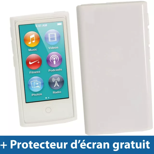 Blanc Étui Housse Case TPU pour Nouveau Apple iPod Nano 7ème Génération 7G 16GB