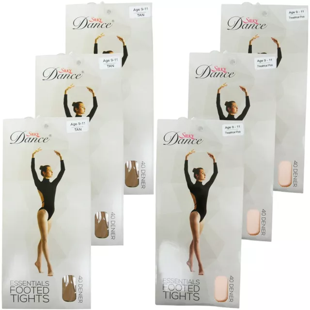 Silky Dance Essentials Girls Childrens 40D Ballet Footed Tights AGE 3/5 TO 11/13