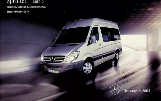 228787) Mercedes Sprinter - Preisliste & Extras - Prospekt 09/2010