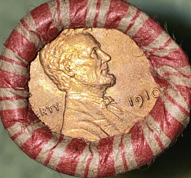 1 US Lincoln Wheat Cent 1C Penny Roll 1910-P/1924-P UNC (50 Coins) 40%+ Pre-1940