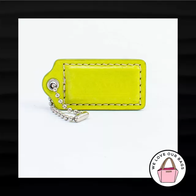 2" Medium COACH LIME GREEN PATENT LEATHER KEY FOB BAG CHARM KEYCHAIN HANG TAG