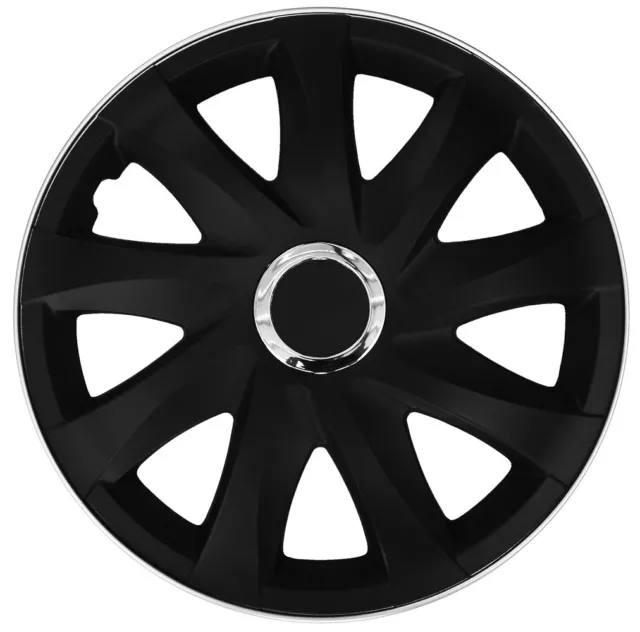 Radkappen Radzierblenden Radblenden 4x Stück Drift Schwarz Matt NRM 14" 3577 2