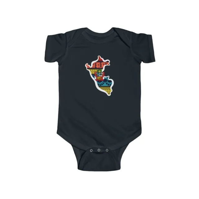 Peru Coat of Arms Vicuna Baby Bodysuit | Peruvian Tribal Newborn Clothes