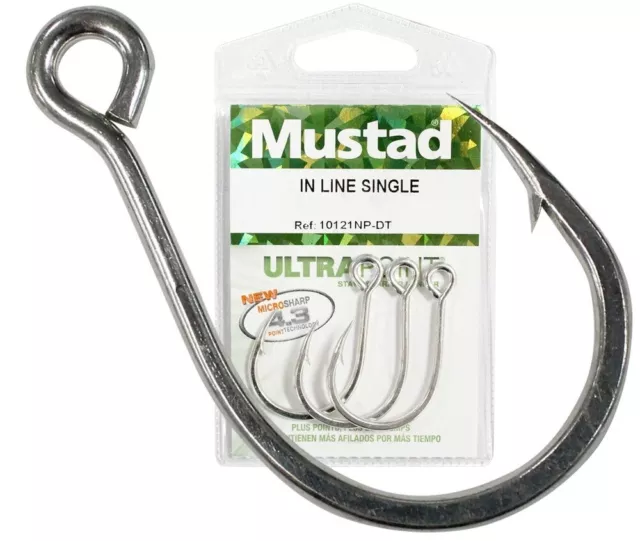 1 PACKET OF Mustad 10121NPDT Kaiju In-Line Single Fishing Hooks