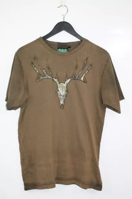 Ridgeline Unisex Adults Brown with Deer Logo Hunting Brown T-Shirt Size M Medium