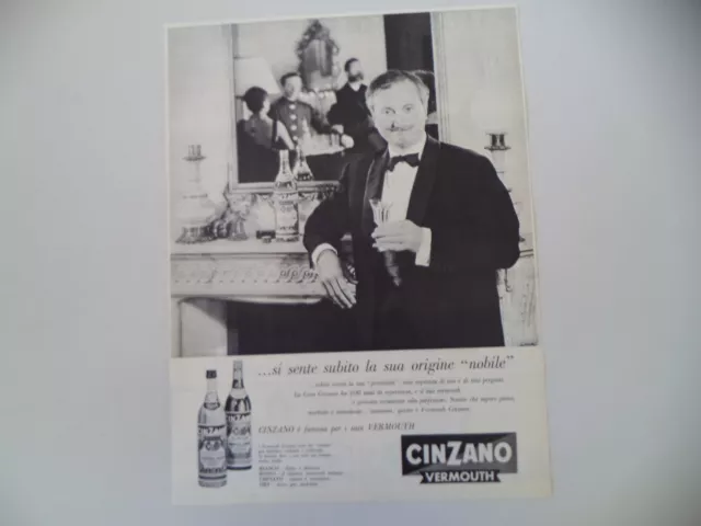 advertising Pubblicità 1961 VERMOUTH CINZANO