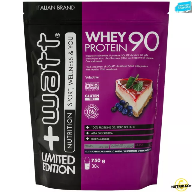 +Watt Whey Protein 90 Limited Edition Cheesecake Mirtillo Rosso - Doypack 750 gr