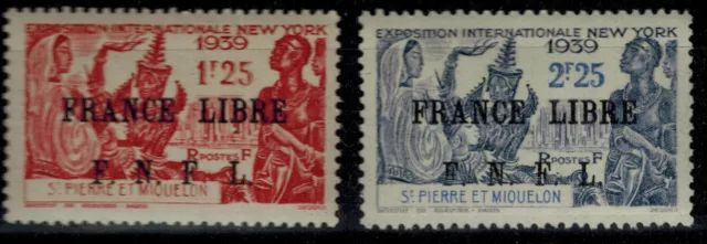 Timbres de St Pierre et Miquelon France libre  N° 281 et 282  neufs ** / MNH