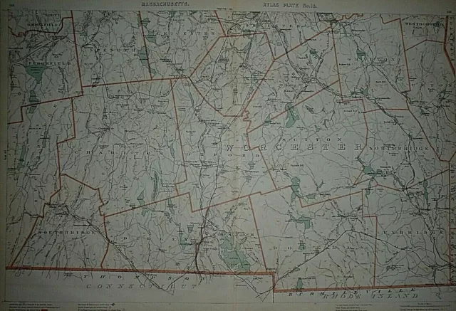 1891 Massachusetts Railroad &Township Map ~ WALPOLE - BELLINGHAM - SHARON - ETC