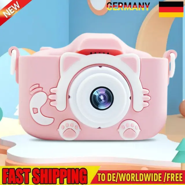 Cute Camcorder 1080P Digital Video Camera Portable Gifts for Kids (Pink)