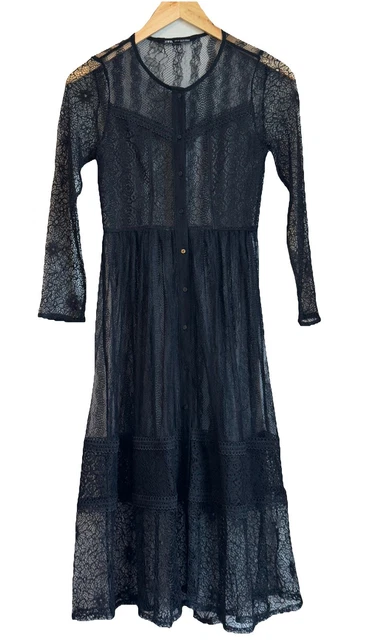lace bottom slip dresses Sundown Mesh Slip Dress Cream/Black / L main image 0