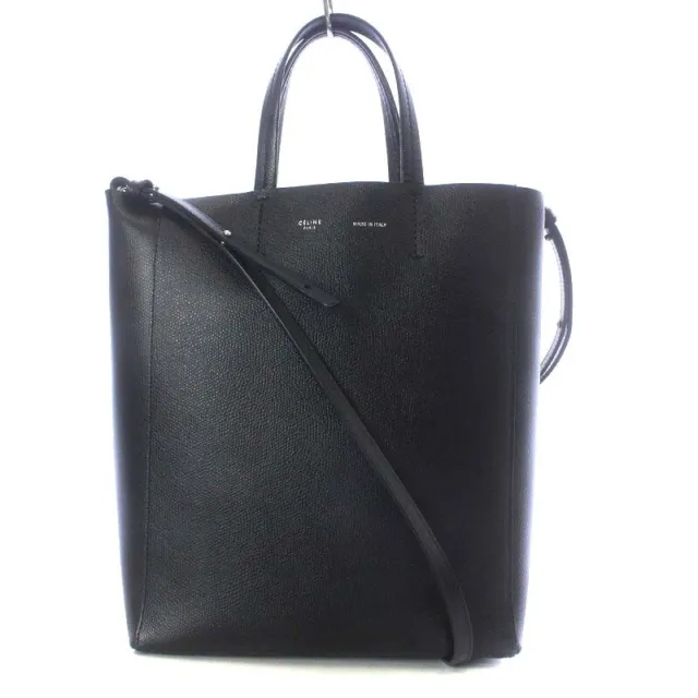 Celine Small Vertical Tote Bag Shoulder 2Way Crossbody Leather Black