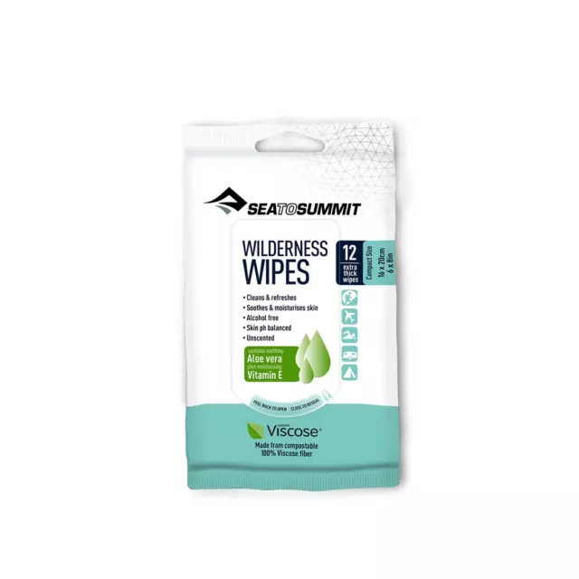 Sea To Summit Biodegradable Wilderness Travel Wash Compact Cleaning Wipes