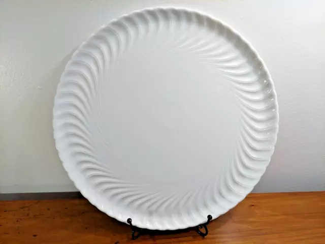 Maison de La Porcelain White Limoges French Flat Large Platter Plate (Dia 31 cm)