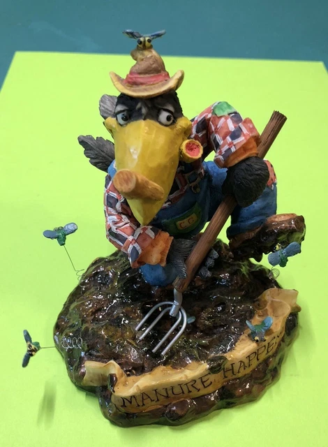 Enesco Crow County by David Olsen “Manure Happens” figurine 206946 Birds; 1996