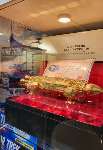 Space 1999 Eagle Transporter 22 K Gold Plate 500 RARE signed Gerry Anderson MIB