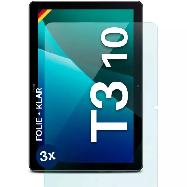 3x Film Protecteur pour Huawei MediaPad T3 10 Écran Clair Flexible Aucun Verre
