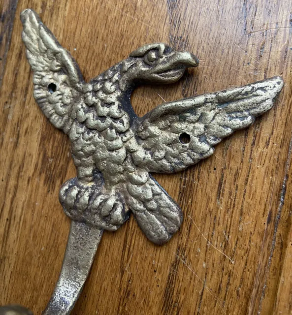 Vintage Solid Cast Brass Eagle Wall Decoration Wall Hook 3 inches 2