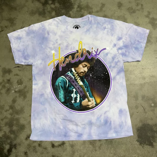 Jimi Hendrix Experience Tour 1968 Graphic Purple Tie-Dye Short Sleeve T-Shirt