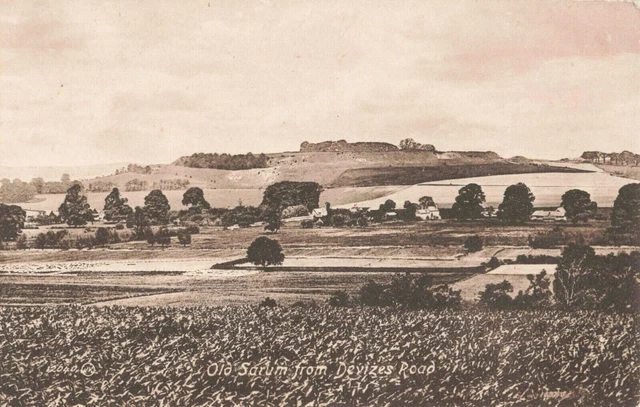 Old Sarum from Devizes Road Salisbury, Wiltshire Vintage Postcard Unposted