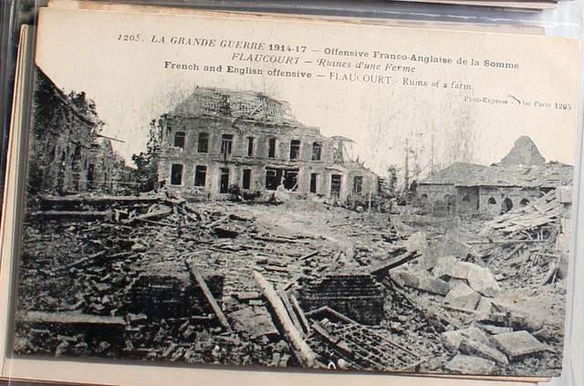 Cpa Militaire Guerre 14-17 Offensive Franco-Anglaise De La Somme Flaucourt Ruine