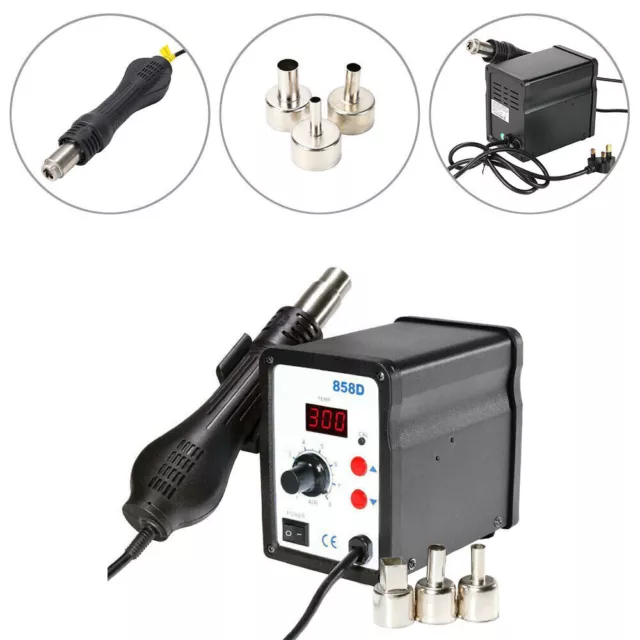 858D 220V 700W SMD Soldering Desoldering Iron Station Hot Air Rework Gun Tool