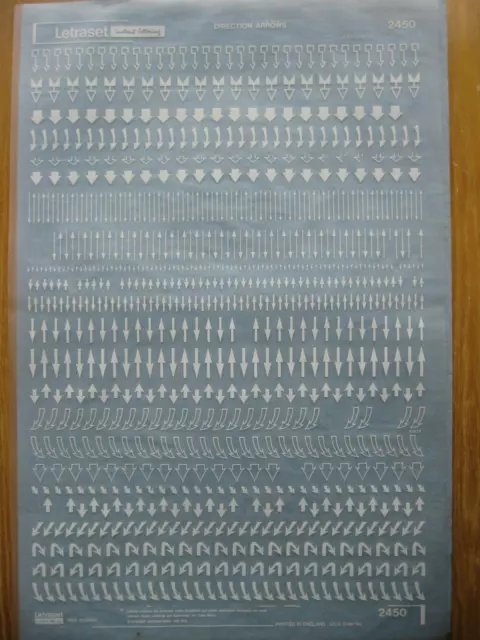 1 x Letraset  DIRECTION ARROWS   Sheet 2450   (bb)