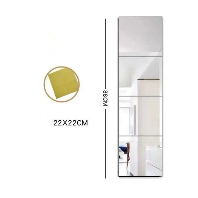 Miroir Adhésif HD 40x40 Cm - Sans Perçage, Sans Cadre - Pour Salle De Bain, Placard, Salle De Sport, Studio