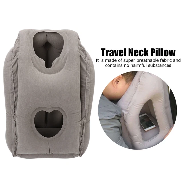 Travel Inflatable Pillow Support Head Relieve Fatigue Breathable Sleeping In SLK