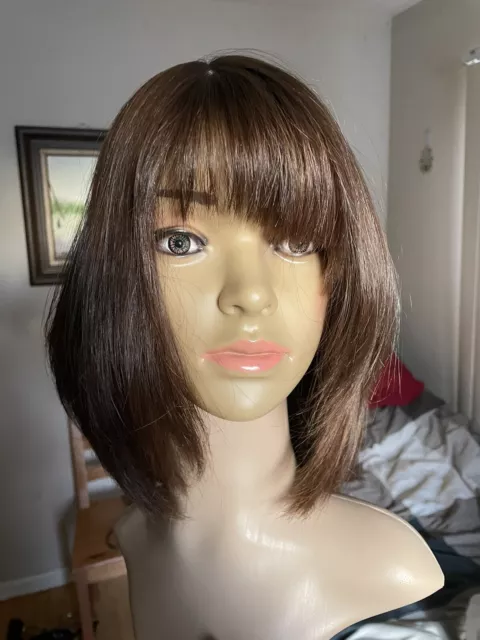 Allegria Wigs Medium Brown Human Hair Sheitel/Wig