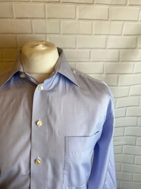 Camicia Eton a scacchi blu 16" vestibilità regolare polsino con bottoni