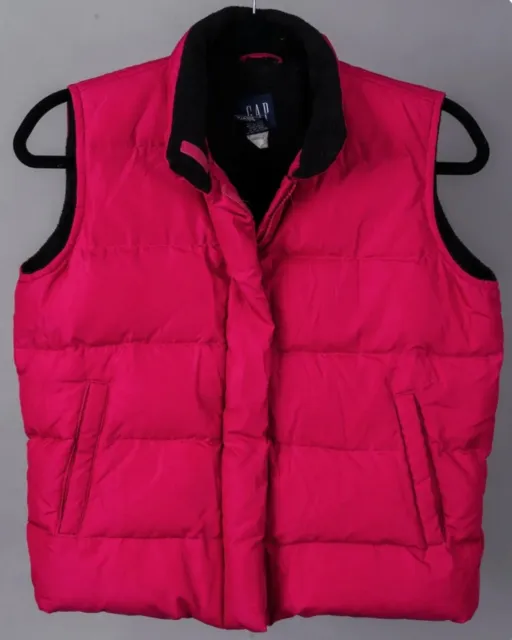 GAP Pink Quilted Down Fill Outdoor Zip Up Vest Girls Juniors Sz L