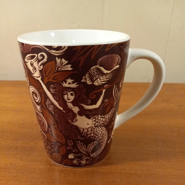 STARBUCKS Coffee Mug Cup 2007 Lg Mermaid Siren Logo 13oz Ceramic