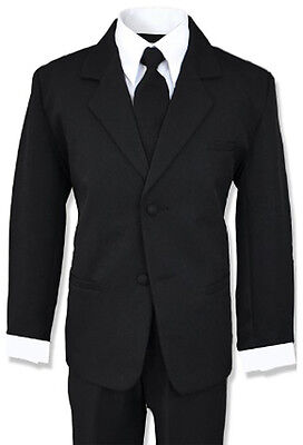 Formal Boy Kids Dress Suit Set Tuxedo Black All Sizes