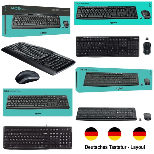 LOGITECH MK295 FUNK QWERTZ Tastatur Wireless Maus SET Keyboard Mouse ...