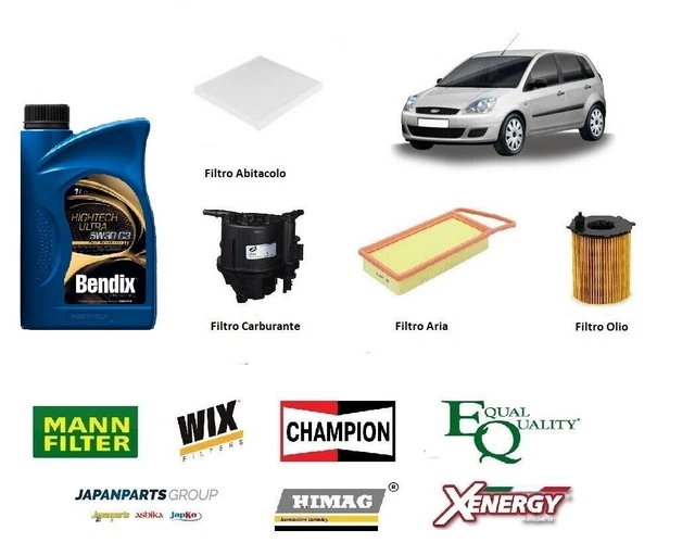 Kit Tagliando 4 Filtri Per FORD Fiesta VI 1.6 TdCi 70 Kw Anno - Foto 4