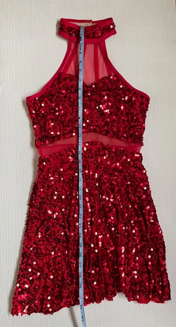 Red sequin girl dance costume size small