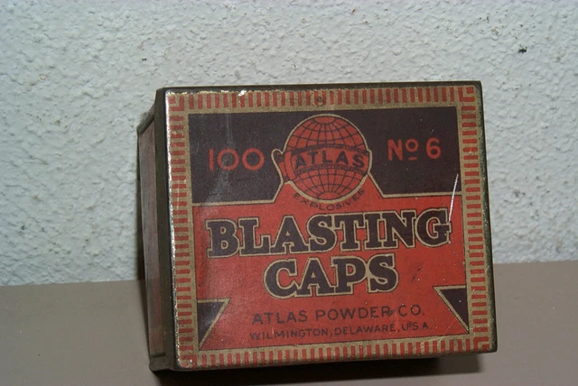 Atlas 100 No. 6 Blasting Caps Tin Atlas Powder Co.