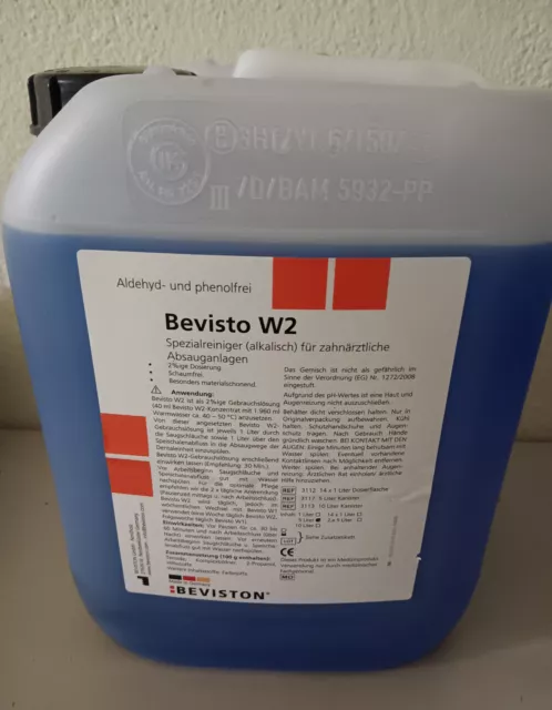 Beviston - Bevisto W2 Kanister 5 Liter - Absauganlagen Desinfektion - NEU !!!